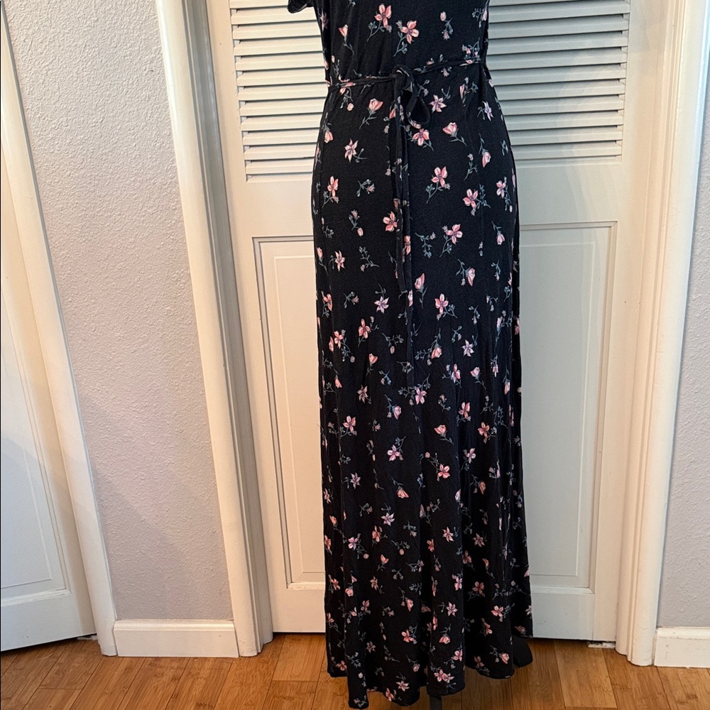 American Rag Black Maxi Dress with Pink Floral Print - Picture 5 of 5
